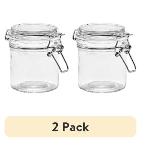 (2 pack) Glass 9.4 oz Lock Lid Storage Jar Canister